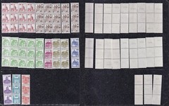 ODZ&GERMANY 21 MNH STRIPS of 3 CASTLES WITH NUMBER ON BACK 35pf-300pf 914