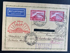 1931 Germany Graf Zeppelin Postcard Cover Polar Flight Dual # C40 LZ 127