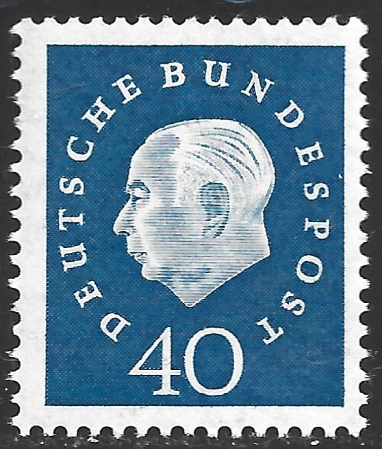 Germany, Scott #796, 40pf President Theodor Heuss, MH