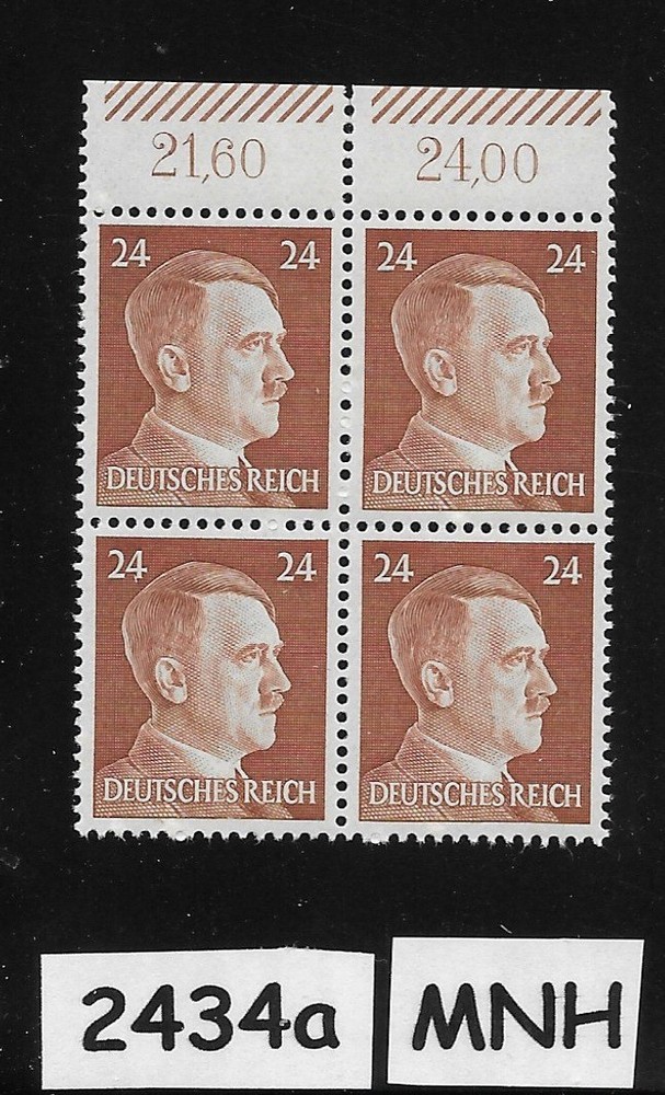 MNH stamp block 1941 Adolf Hitler PF24 Sc 517 Third Reich era Germany #2434a