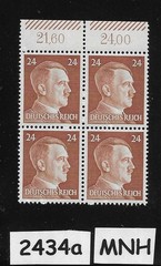 MNH stamp block 1941 Adolf Hitler PF24 Sc 517 Third Reich era Germany #2434a