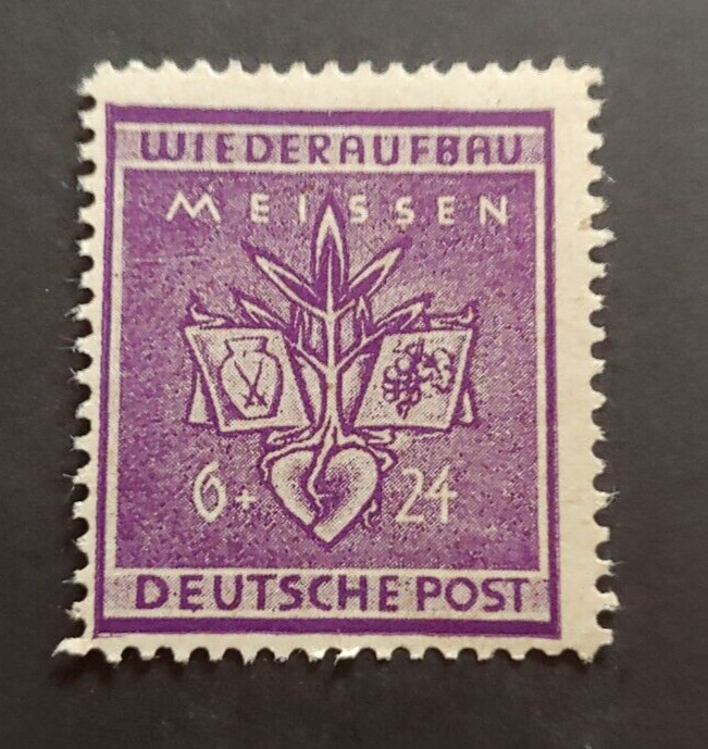 DEUTSCHE POST WIEDERAUFBAU MEISSEN 6PF+24PF VF MNH GERMANY DEUTSCHLAND