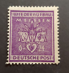 DEUTSCHE POST WIEDERAUFBAU MEISSEN 6PF+24PF VF MNH GERMANY DEUTSCHLAND