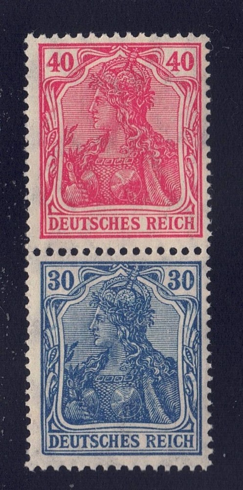 Germany – 1921 Zd-MiNr. S21, 40pf+30pf Germania, se-tenant pair, MNH