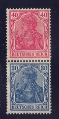 Germany – 1921 Zd-MiNr. S21, 40pf+30pf Germania, se-tenant pair, MNH