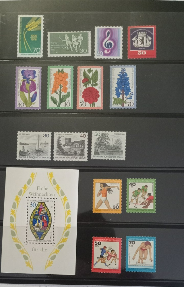Germany Berlin 1976 Complete Stamp Year Set MNH Mint Never Hinged 15 Stamps & SS