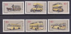 Germany Berlin 9N335-340 MNH 1973 Double-Decker Buses & Street Cars Coach Set VF