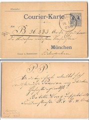 used ‚Courier‘ (Private Carrier Card), 1897