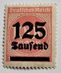 Germany VINTAGE „THIRD REICH“ Overprint, 125 Tausand/1000 Marks, Mint, MNH!