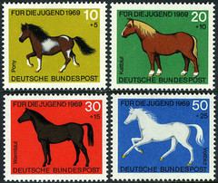 BRD FRG #Mi578-Mi581 MNH 1969 Youth Horses [B442-B445]