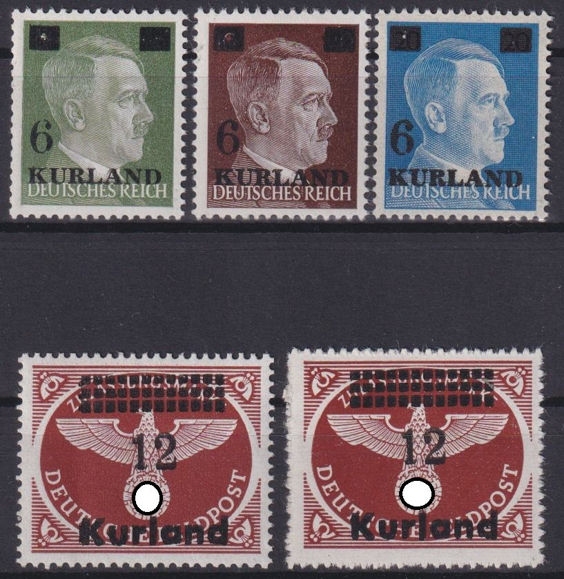 Dt. Occupation Kurland Mi.Nr. 1-4 A & B Postfrisch 1945 Posten & Lots