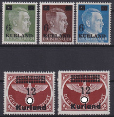 Dt. Occupation Kurland Mi.Nr. 1-4 A & B Postfrisch 1945 Posten & Lots