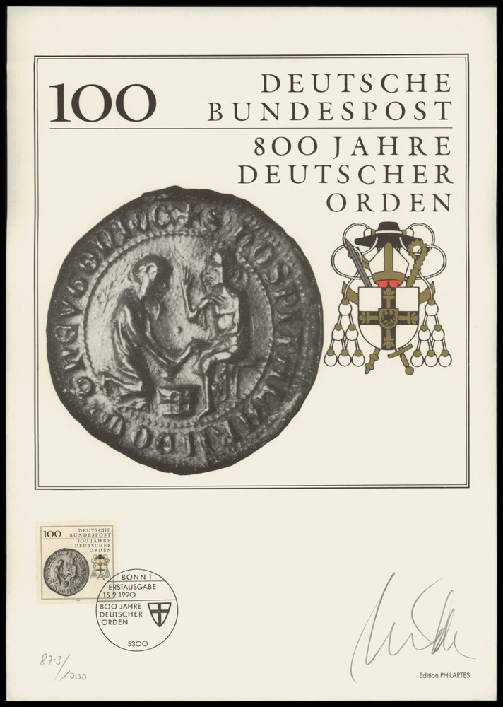 ART-EDITION 1990 GERMANY 1451 DEUTSCHER ORDEN 800 JAHRE – Ltd. 1.000!!