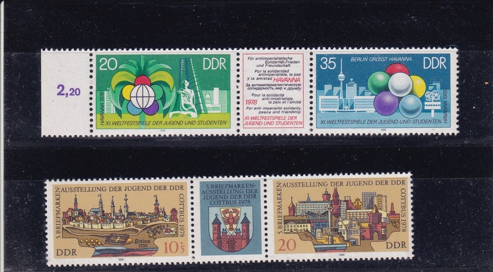 DDR MNH ** 2343-4 2345-6 Scott 1924-5 1933-4 Se-tenants from 1978