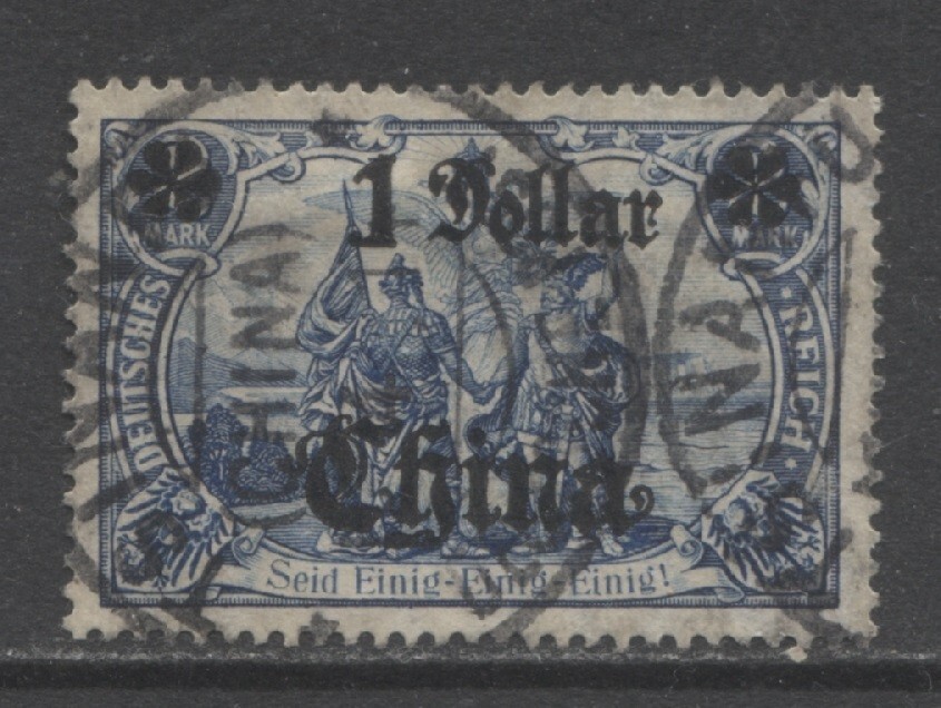 Germany 1907 offices in CHINA 1 Dollar issue used TSINANFU, $ 82.00