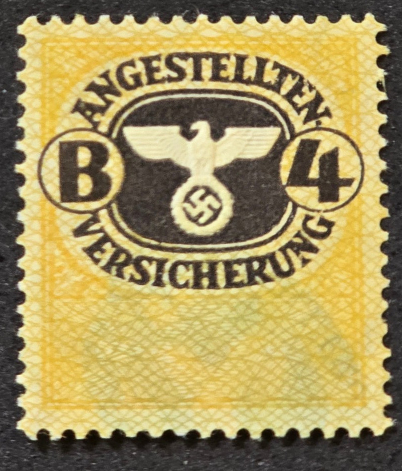 WW2 Nazi German Third Reich Revenue Tax Stamp 4 w Embossed Swastika Eagle