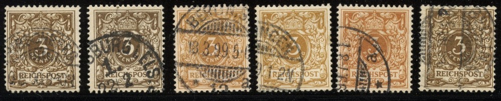 Germany Used Michel #45 Shade Study 15 Stamps w/ 6 Signed