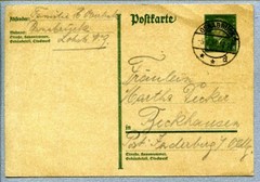 Germany Postal Card 8 pfennig President Friedrich Ebert