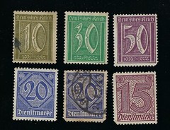 1920-1921 GERMANY10pf,15pf,20pf,30pf &50pf stamps