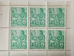 East Germany 5PF #330c Booklet Pane, 10Pf Pane #477b, Starling BLVD #334a, MINT