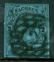 Germany States 1855 Prussia 2 ngr Black/Dark Blue Scott #11 VFU L13