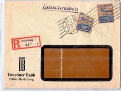 GERMANY 1936 POSTAL REGISTERED WINDOW COVER ADDR ITALY POSTMARK HEIDELBERG