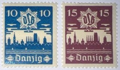 Travelstamps: 1937 Germany Danzig Stamps Mi.No. 267-268, Mint, Og, Hinged, WW2