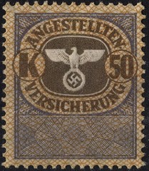 Stamp Germany Revenue WWII 3rd Reich Era Medical Employment Insurance Set MNG