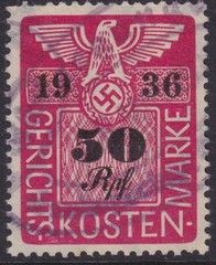 Stamp Germany Poland Revenue WWII Court Document Fee 1936 50 RPF Used
