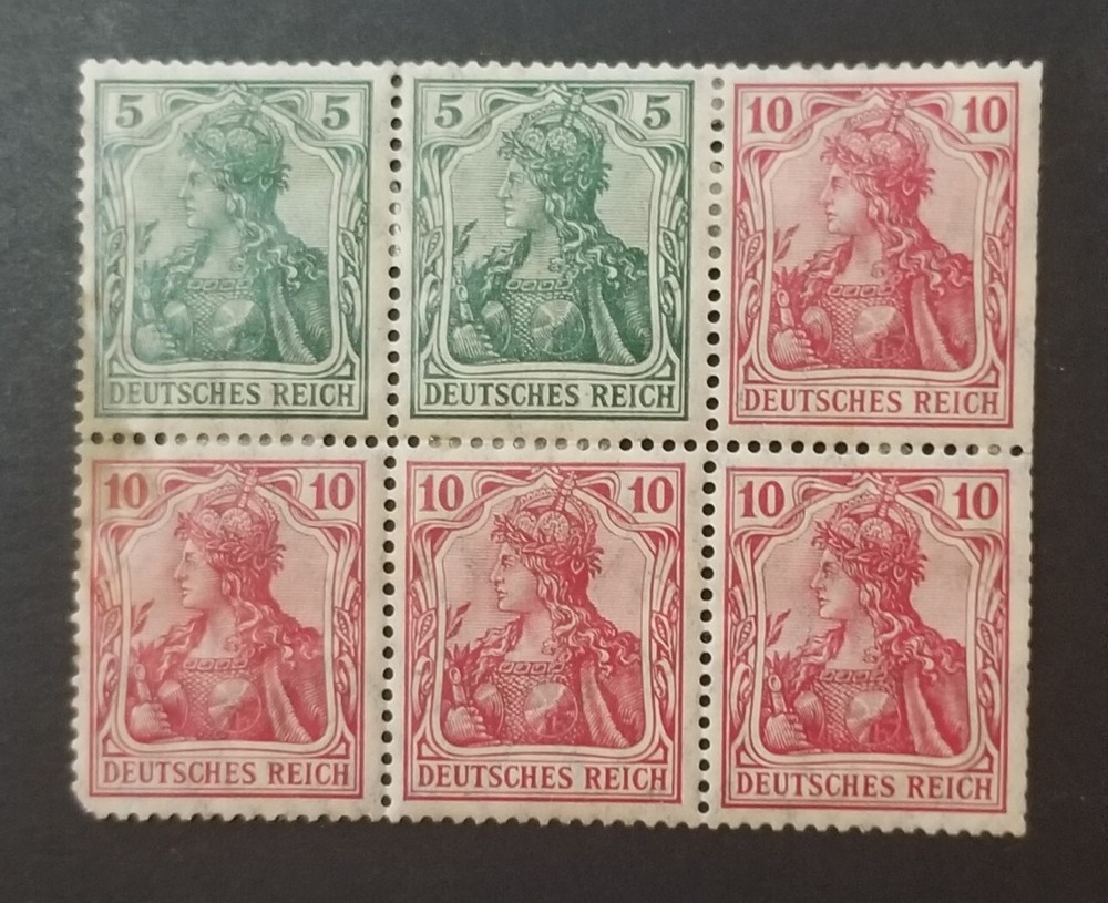 GERMANY 1913 RARE BOOKLET PANE – SG84F – Intact MINT OG MH T80