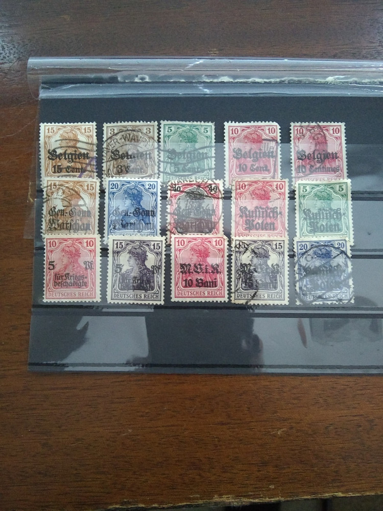 WW1 Germany Occupation & Semi-Postal Stamps – Used, Some MH