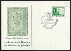 Germany 1938 pictorial 5pf+3pf commemorative pc Special Stuttgart Ship cancel