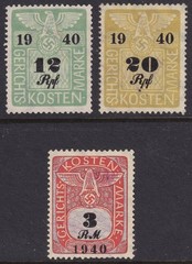 Lot Stamp Germany Poland Revenue WWII Court Document Fee 1940 Selection MNG