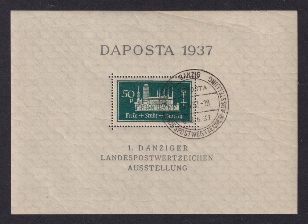 DANZIG 1937 DAPOSTA Postage Miniature Sheet SG MS251 Used (CV £200)
