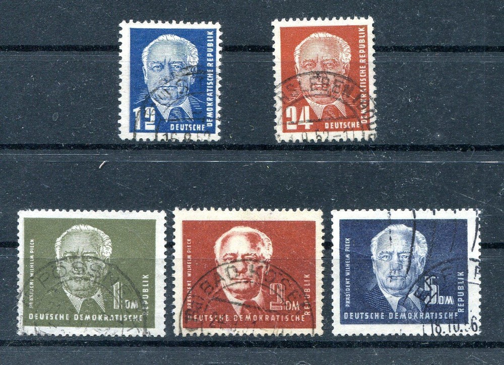 GDR No. 251 – 255 Canceled Pieck I 1950 (#87807)