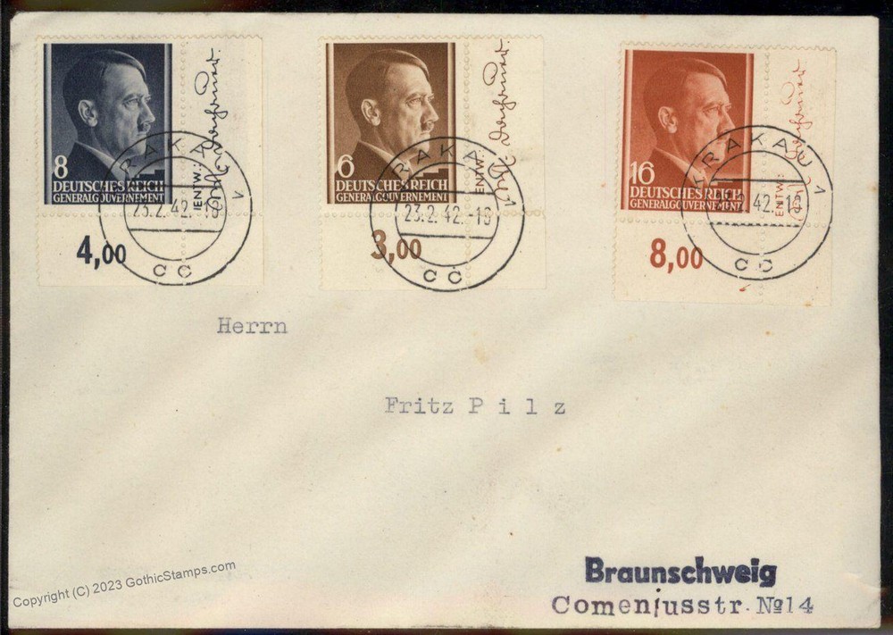 Germany 1942 Krakau Cracow GGov Poland Cover 98641