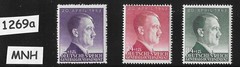 MNH Stamp set Sc B24-26 Adolf Hitler 1943 Birthday Poland Occupation #1269a