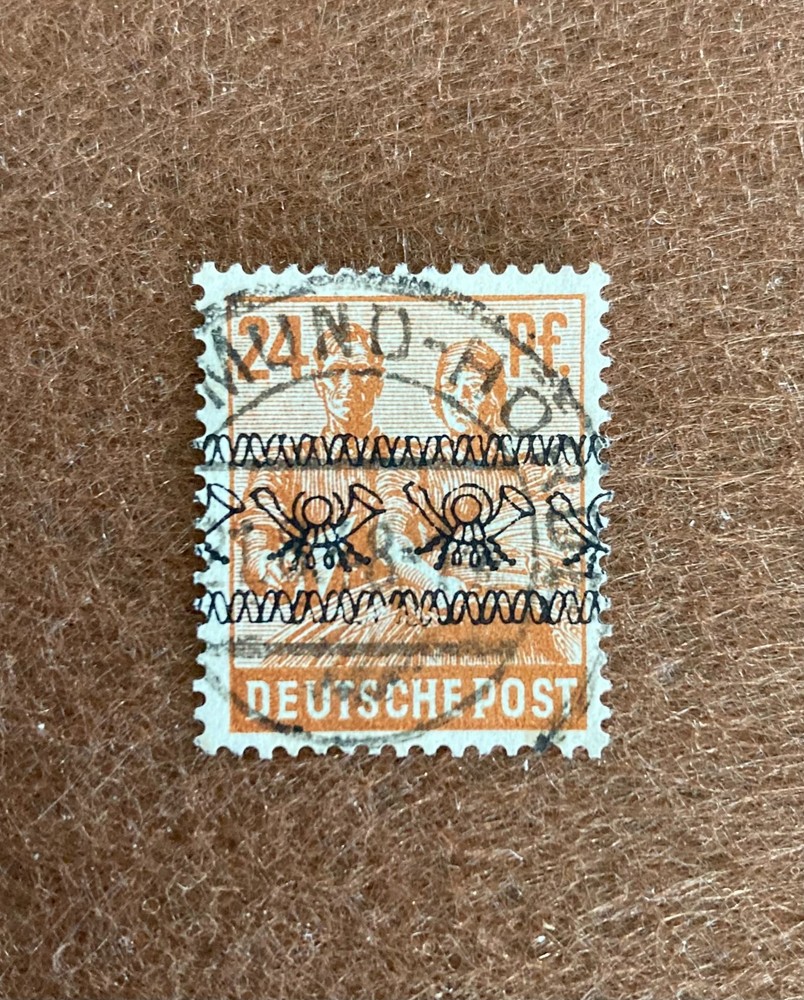1948 GERMANY Allied Occupation 24pf – overprint ribbon-used