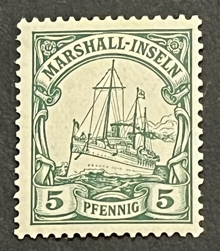 Travelstamps: GERMANY MARSHALL ISLANDS STAMPS Kaiser’s Yacht Mint OG H 5pf UnWMK