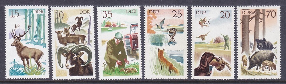 Germany DDR 1858-63 MNH 1977 Hunting in East Germany Full Set of 6 Very Fine