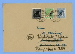 Berlin mixed franking, black and red overprint, Berlin Steglitz 1949