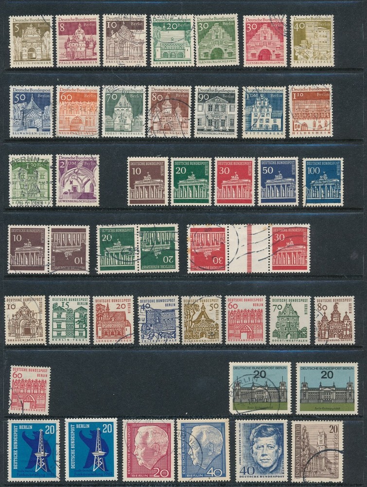 GERMANY – BERLIN (1966-69) **8 COMPLETE SETS & MORE**; MNH, MH & USED CV $60+