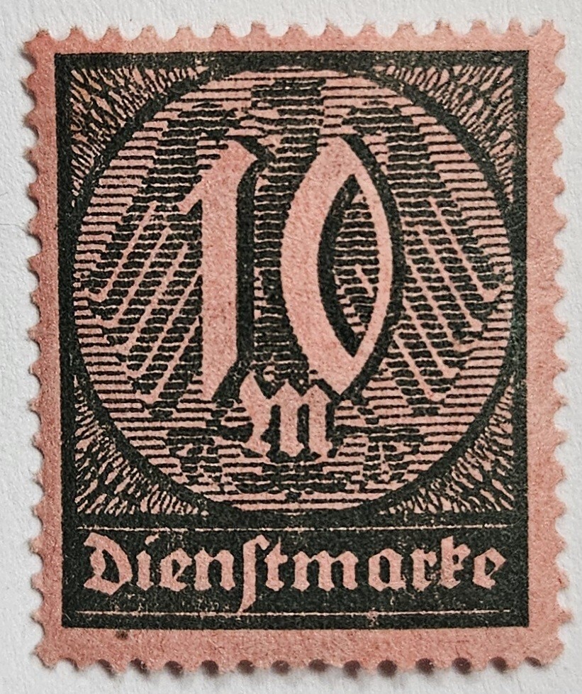 Germany, Weimar Republic 1923-10 Mark MINT, MNH Single Stamp, Sc#019, Nice Oldie