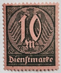 Germany, Weimar Republic 1923-10 Mark MINT, MNH Single Stamp, Sc#019, Nice Oldie