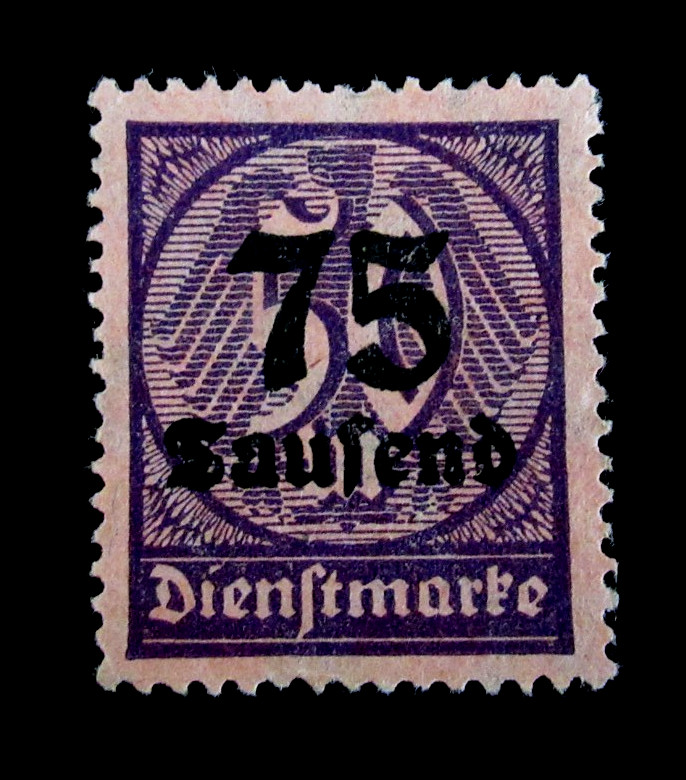Germany Stamps Scott O34 Deutsches Reich 75 Saufend on 50 Mark 1923 Mint H