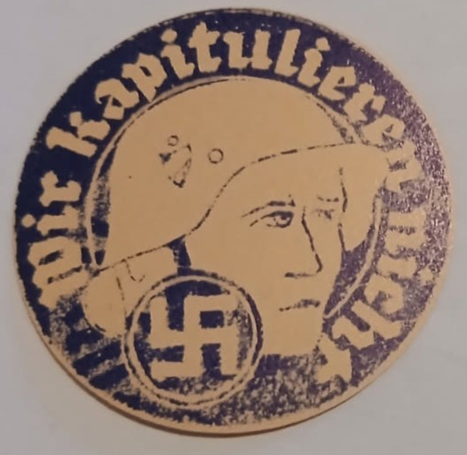 Stamp GERMANY 1940s Wir Kapitulieren Nicht Patriotic Label Third Reich WW2