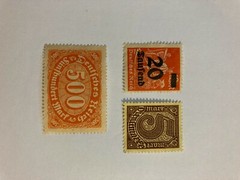 Three Deutsches Reich Stamps 5, 500, 20 over print German