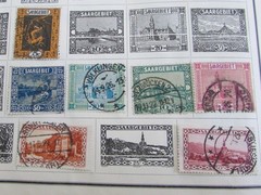 151 VINTAGE GERMAN WEIMAR REPUBLIC HYPER INFLATION STAMPS 6 PAGES STAMP ALBUM