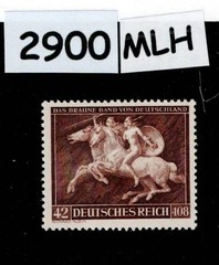 MLH stamp Sc B192 / 1941 Third Reich era Germany Brown Ribbon horse race #2900