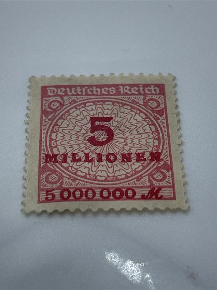 1920’s German Deutsches Reich Rare Stamp 5 Millionen